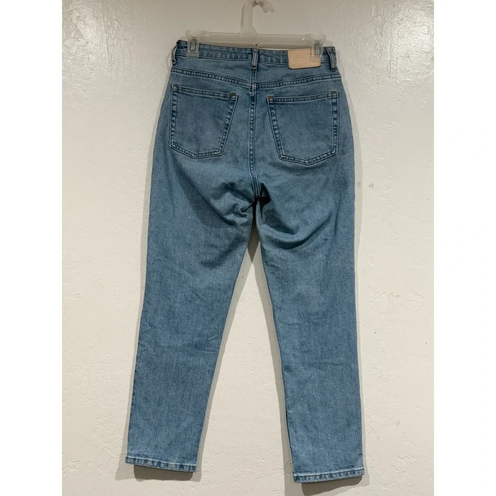 Everlane The Curvy Cheeky Jean Light Indigo High Rise Straight Crop Denim 26